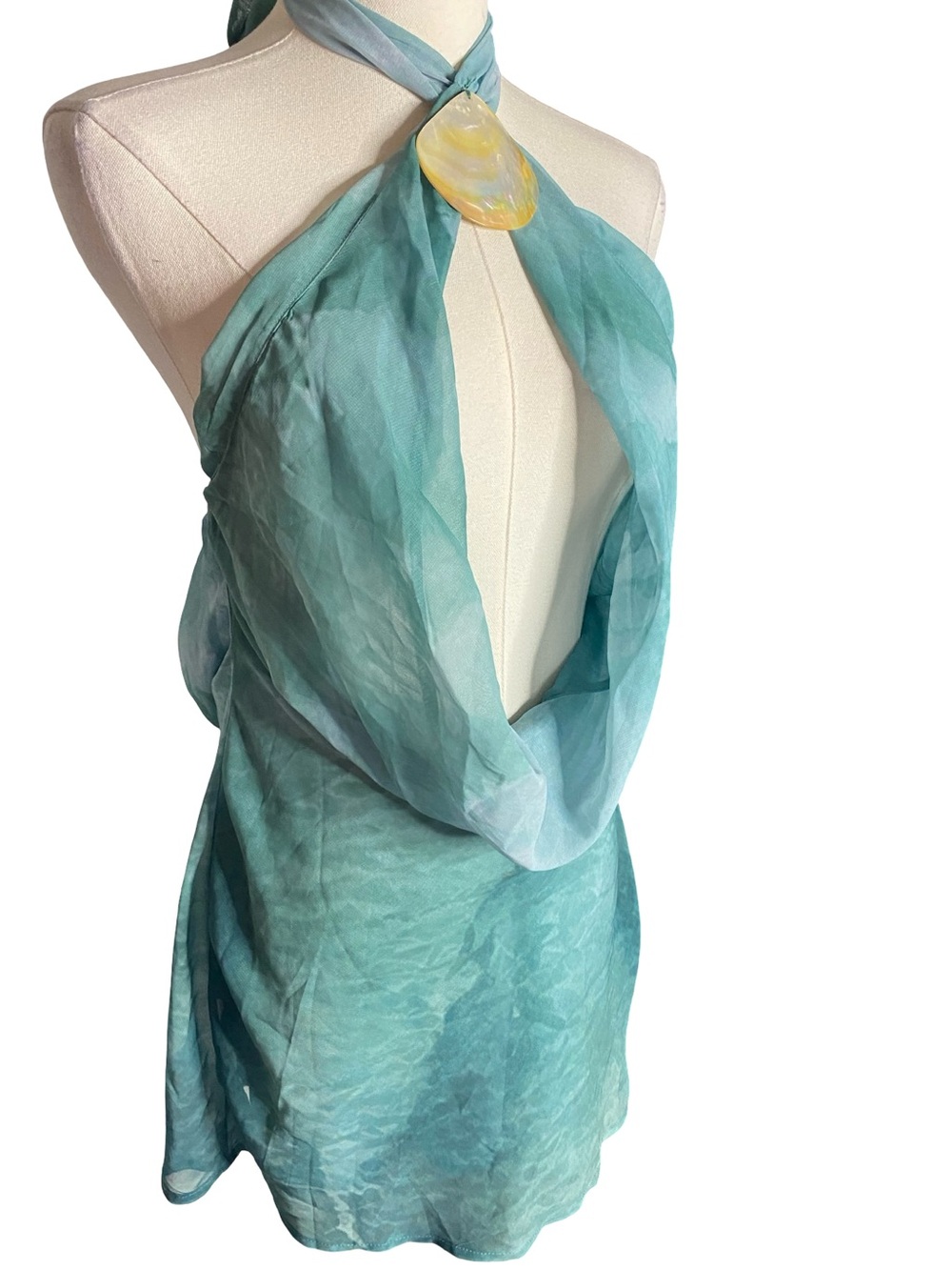 Peppermayo Oceans Away Deep Cowl Mini Dress Green Tie Dye NWT
S US 4 - Picture 10 of 15